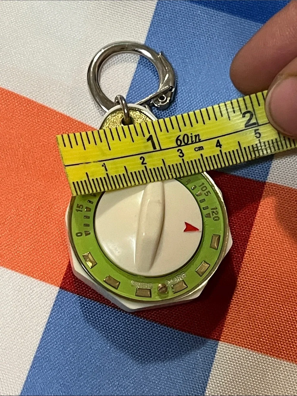 Green & Cream Keychain Timer Key & Card Holder – Unbranded